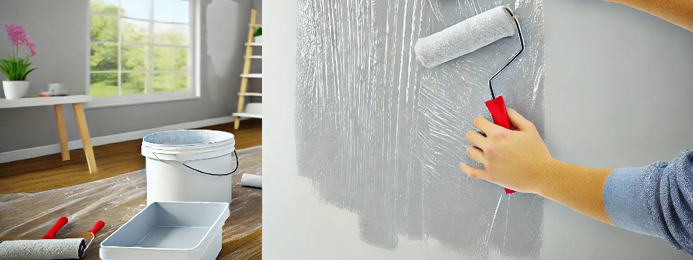 Abklatschen mit Plastikfolie