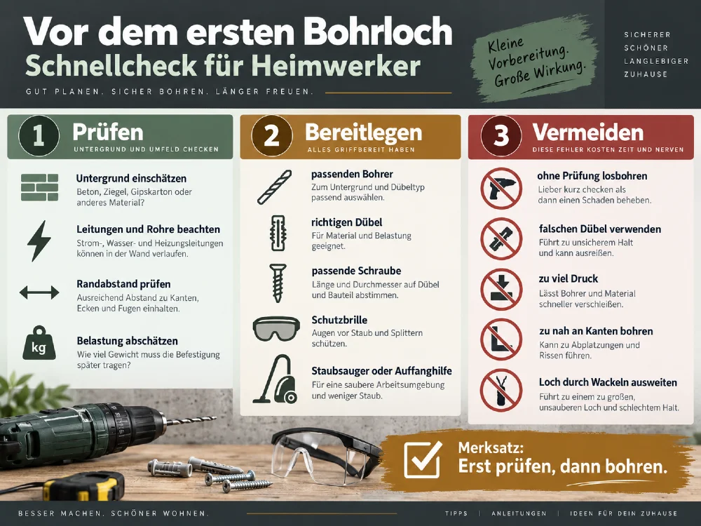 checkliste vor dem bohren