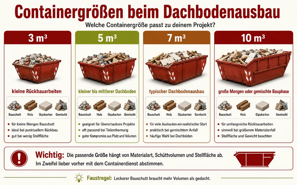 containergroessen dachbodenausbau