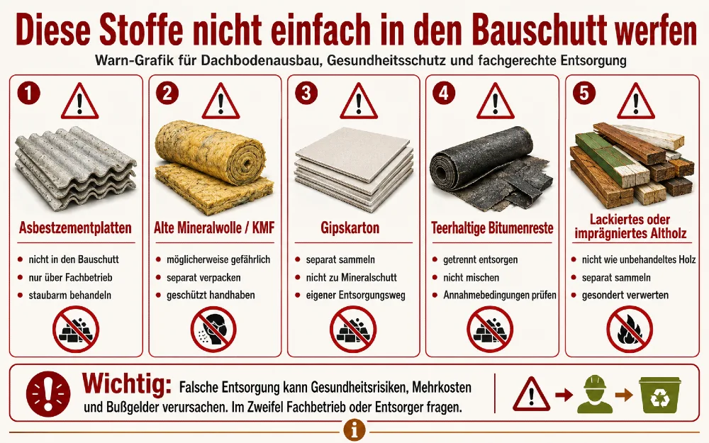 diese stoffe nicht in den bauschutt