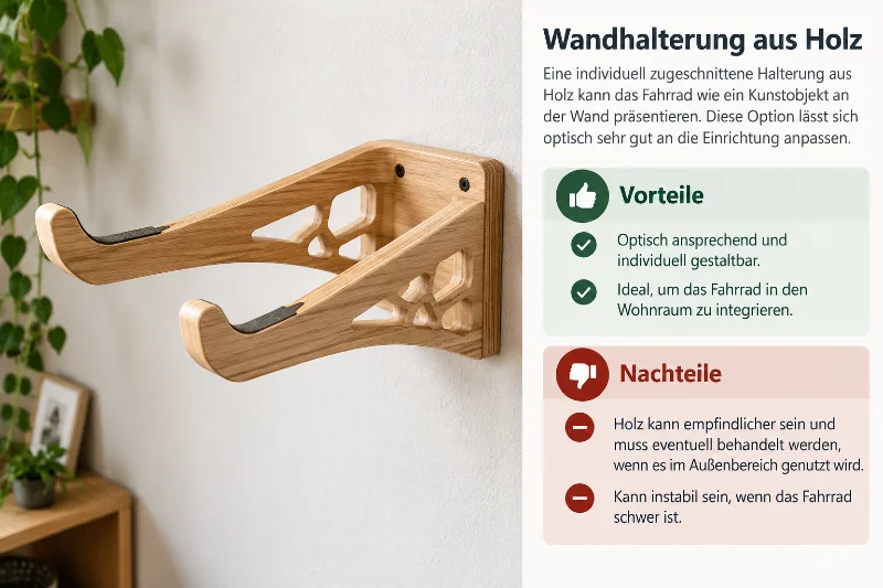 einfache Fahrrad Halterung für die wand aus holz