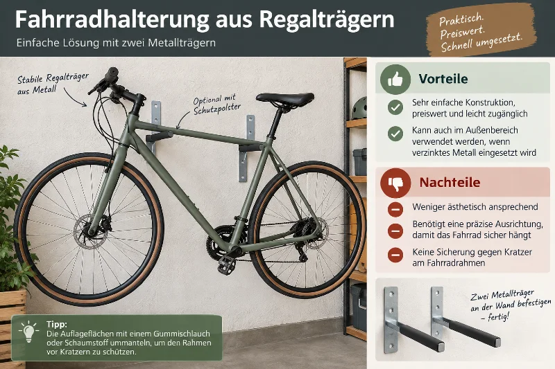 fahrradtraeger für die wand aus metall