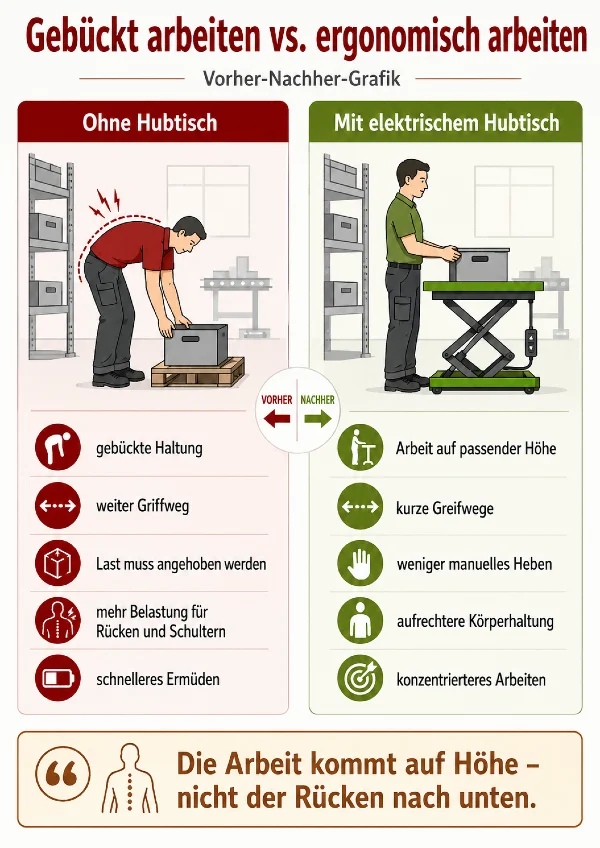 gebueckt arbeiten vs ergonomisch arbeiten