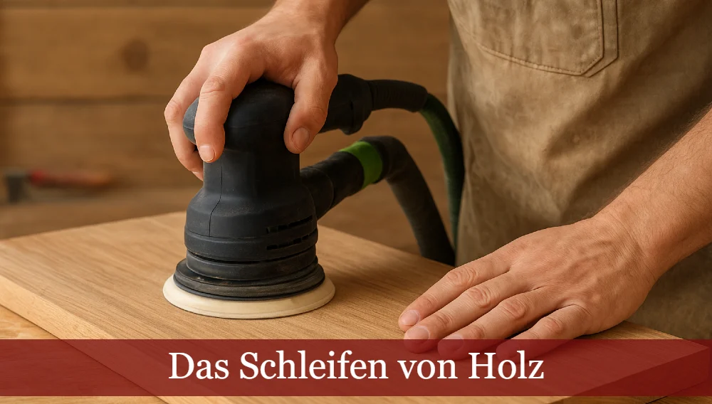 Das Schleifen eines Holzbrettes