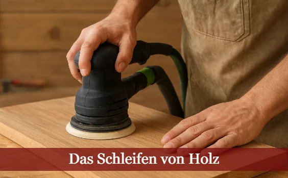 Das Schleifen eines Holzbrettes