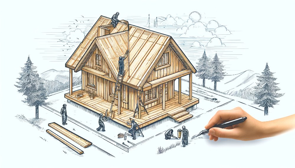 holzhaus bau arbeiter natur 1000