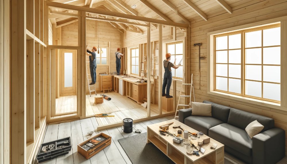 holzhaus innenausbau eingerichtet 1000