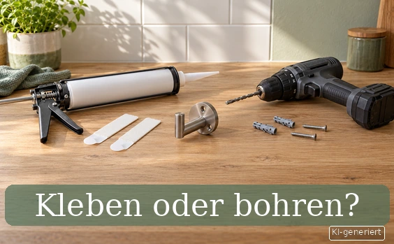 Kleben oder bohren? Tisch mit verschiedenen Befestigungsmethoden
