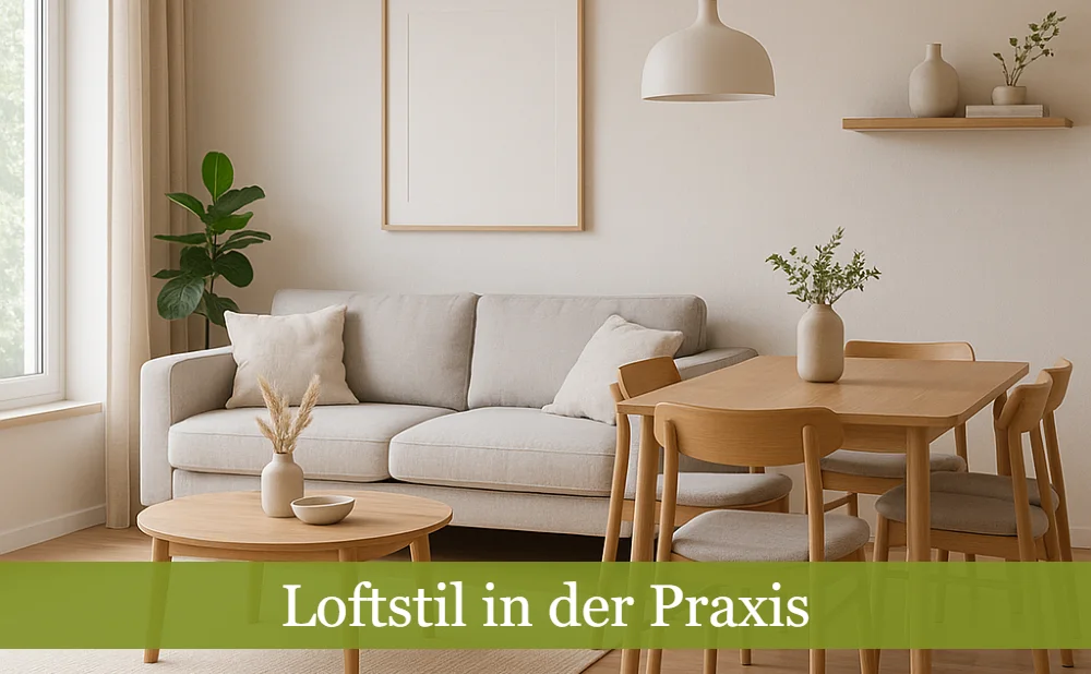 Wohnzimmer - Text: Loftstil in der Praxis