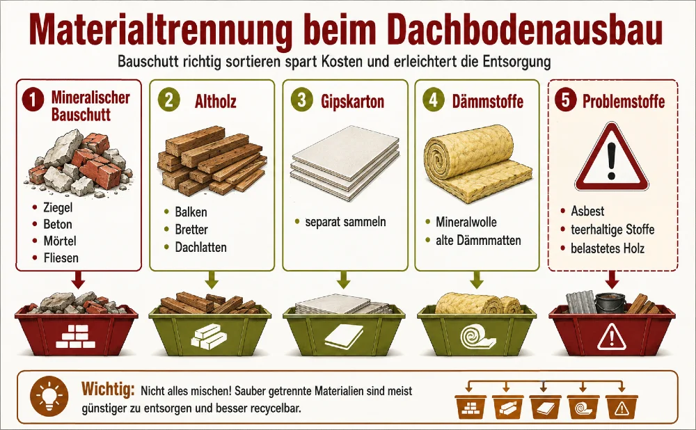 materialtrennung dachbodenausbau