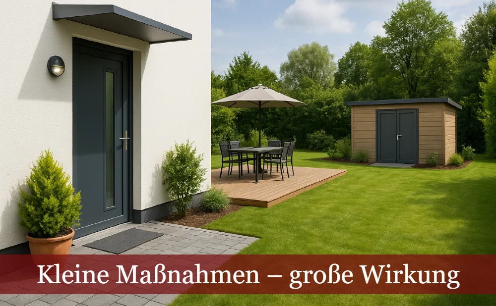 Kleine Maßnahmen - große Wirkung - Eingangsbereich Haus mit Garten