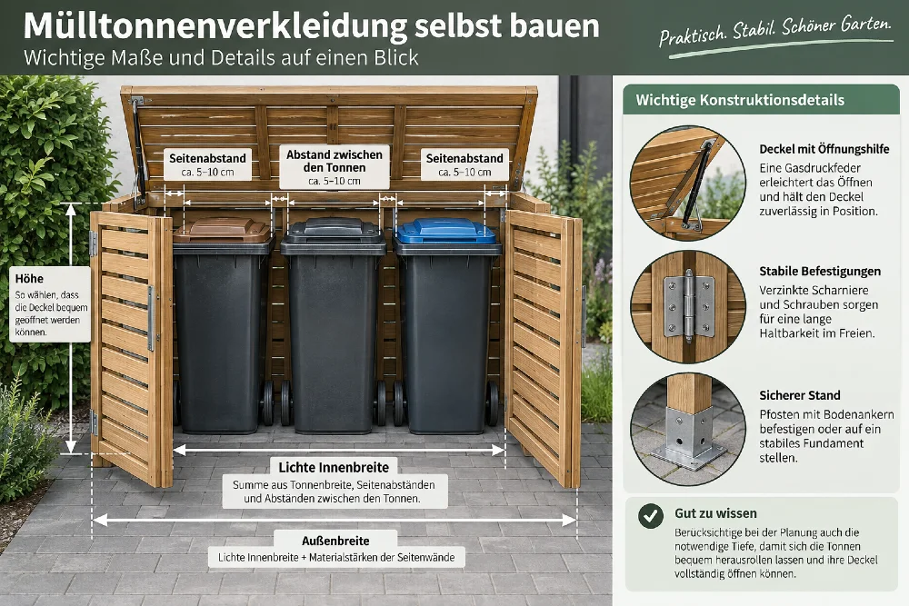 muelltonnenverkleidung bauen wichtige punkte