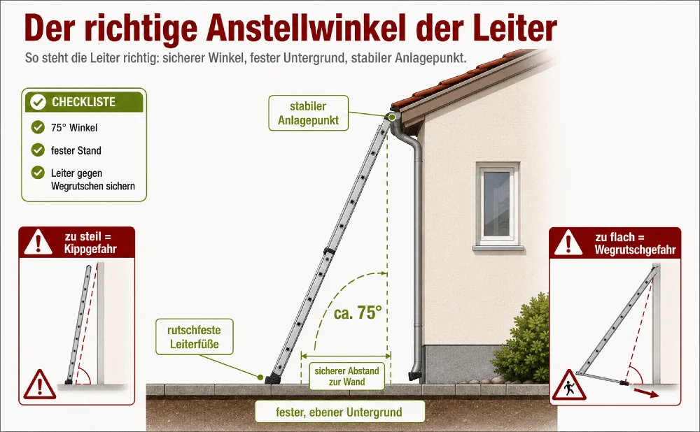 richtiger anstellwinkel leiter