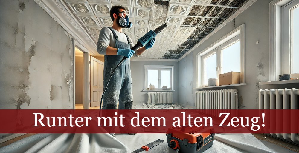 Styroporentfernung von der Decke