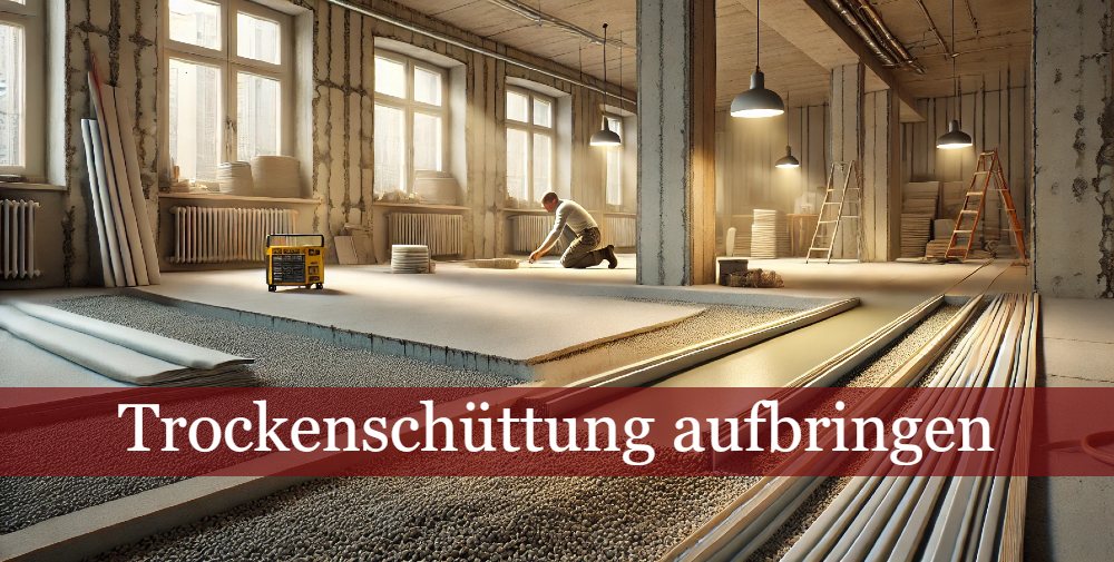 Trockenschüttung in einer Halle aufbringen