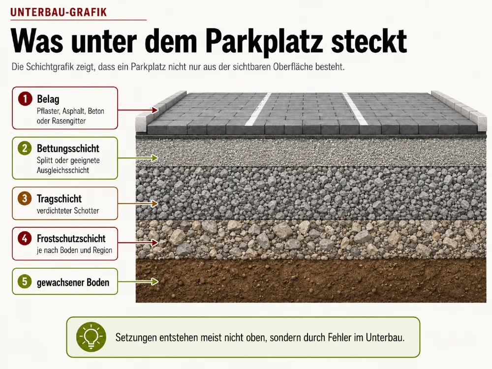 unterbau parkplatz