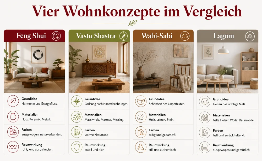 vier wohnkonzepte im vergleich