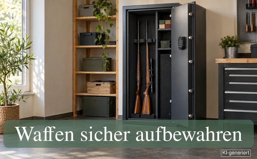 Waffenschrank, um Waffen sicher aufzubewahren - Symbolbild