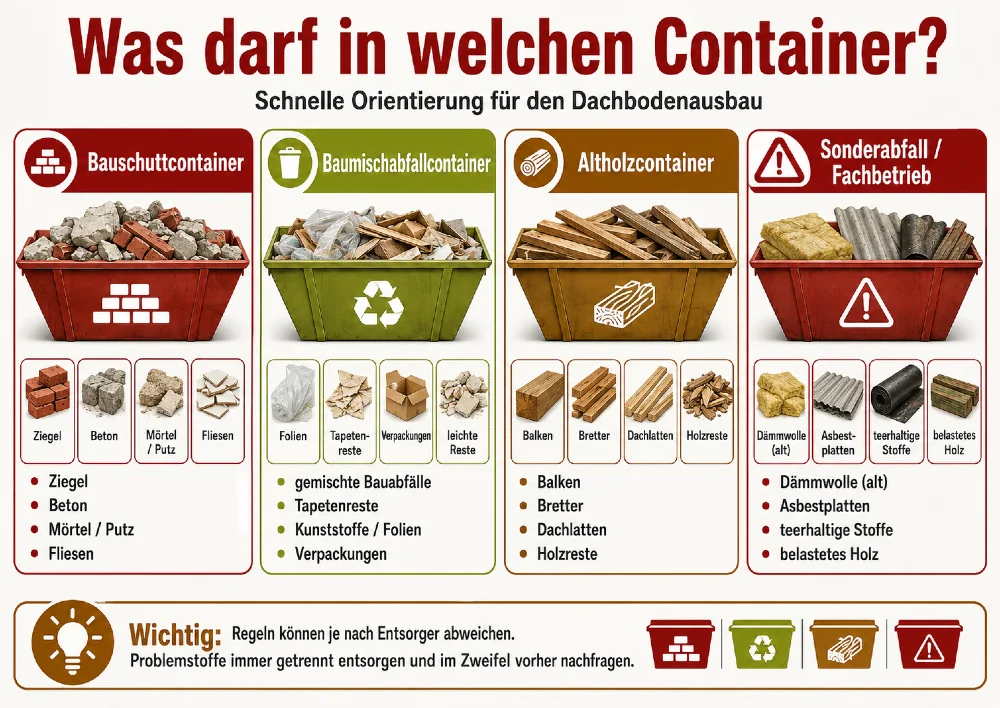 was darf in welchen container