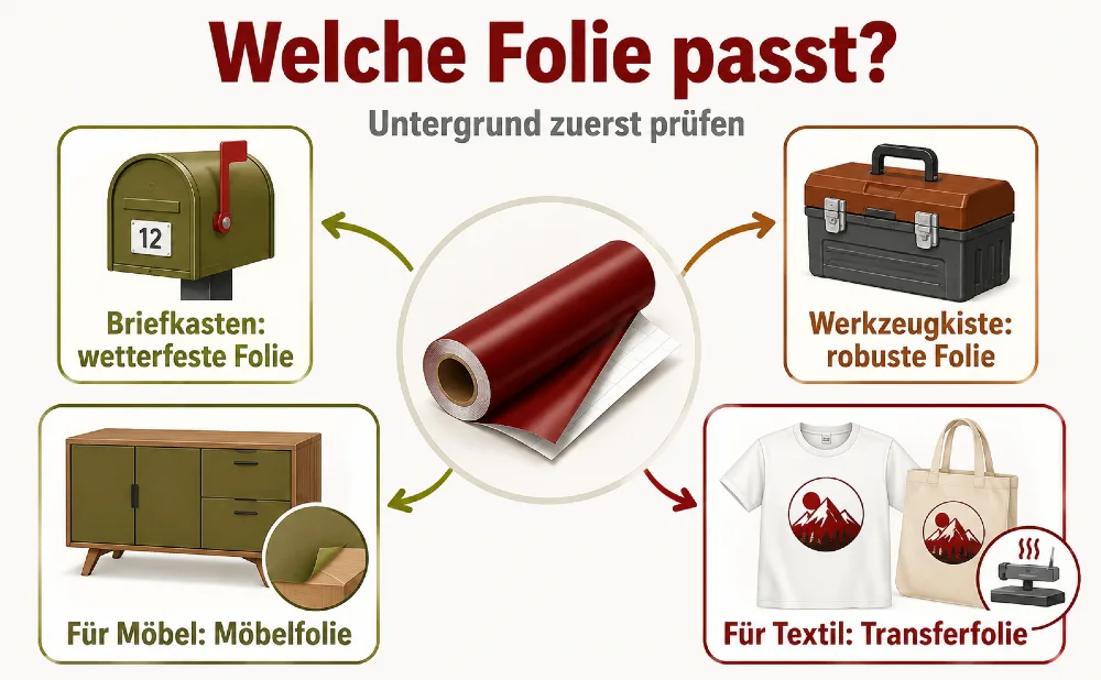 Welche Folie bei welchem Gegenstand passt