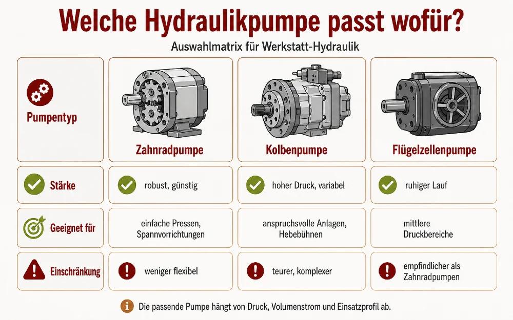welche hydraulikpumpe wofuer