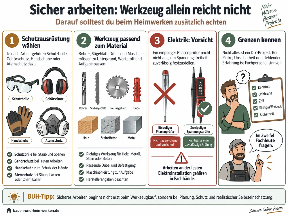 mit werkzeug sicher arbeiten