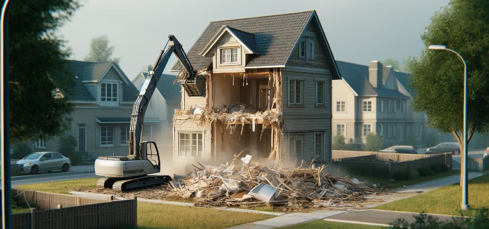 Abriss eines Einfamlienhauses