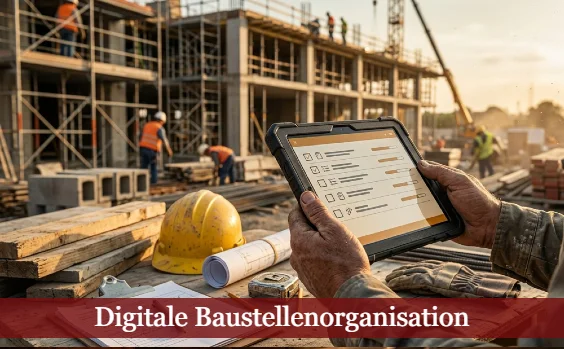 Tablett vor Baustelle